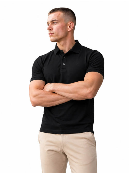 HEROS POLO CRNA PAMUCNA MAJICA