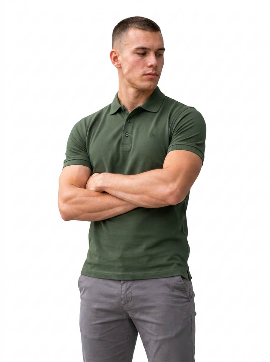 HEROS POLO MASLINASTO ZELENA PAMUCNA MAJICA
